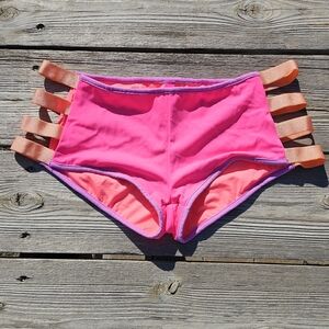 Victoria's Secret Bikini Bottoms 03/14 Pink Purple Orange Sz S NWOT Hipster Cut